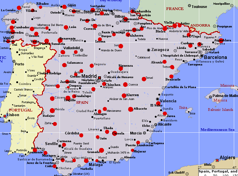 Spain ParadorLocation Map